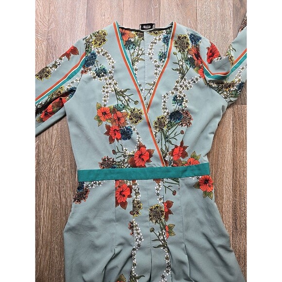 Sandro Paris Women's Maxi Dress Womens 38 US 6 Medium Green Floral - Picture 5 of 13